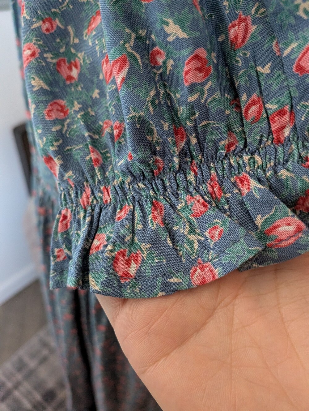 April Cornell Modern Prairie Rosebud Floral Dress Blue L - Picture 5 of 12